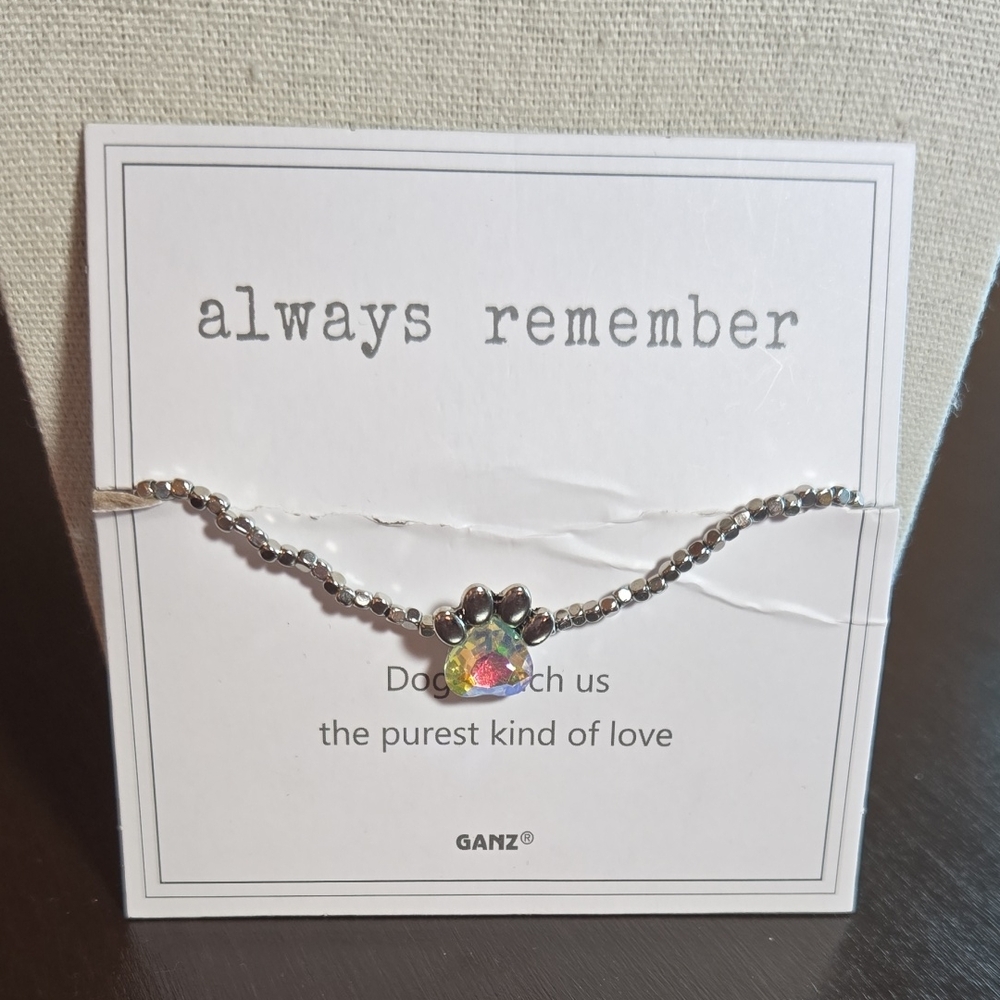 Ganz Pet Remembrance Bracelet Aurora Borealis Paw Charm